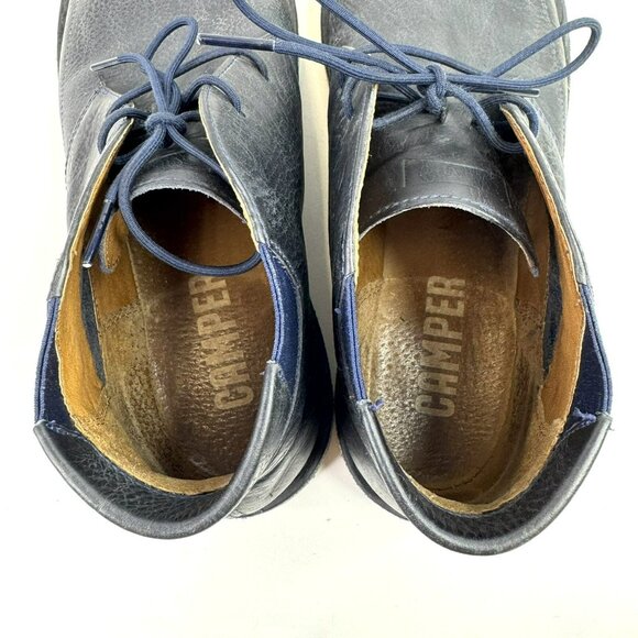 Camper Shoes Mens Size 46 US 13 Chukka Desert Boots Navy Blue Leather - Picture 6 of 10